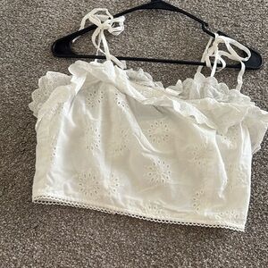 Off White lace tie top NWT